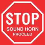 Antislip Floor Graphic - Stop Sound Horn Proceed